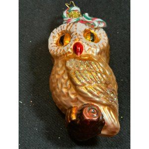 Vintage Germany Style Glass Owl Ornament